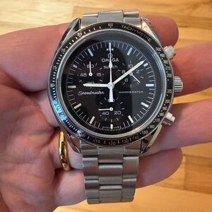 Omega Moonswatch Mod Modded Omega Speedmaster Watch Stainless Steel Metal Case